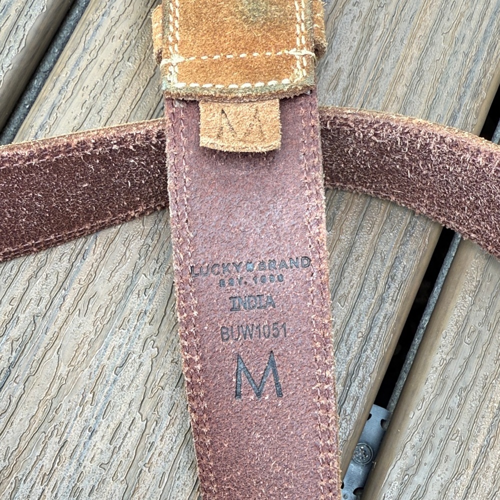 Lucky Brand Tan Suede Belt with Brown Accents - Picture 2 of 2